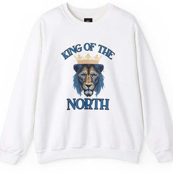 Detroit Lions King Of The North Sweatshirt Retro NFL Crewneck Vintage Fan Gift79 - Picture 1 of 5